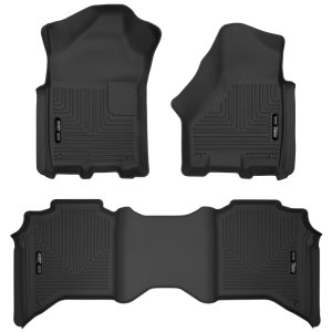 Ram 3500 Floor Mats - Front + Rear - Husky Liners - X-Act Contour - Black - `19-`20